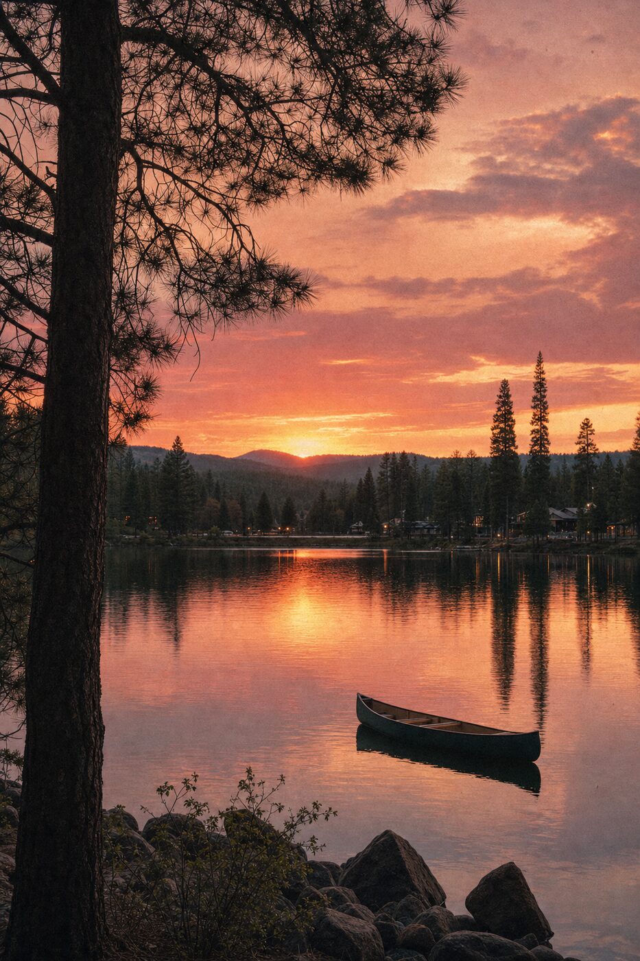 Cataract Lake at sunset